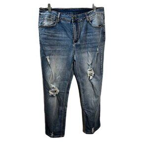 Ladies Sexy High Waist Distressed Jeans‎ Size 32 NEW